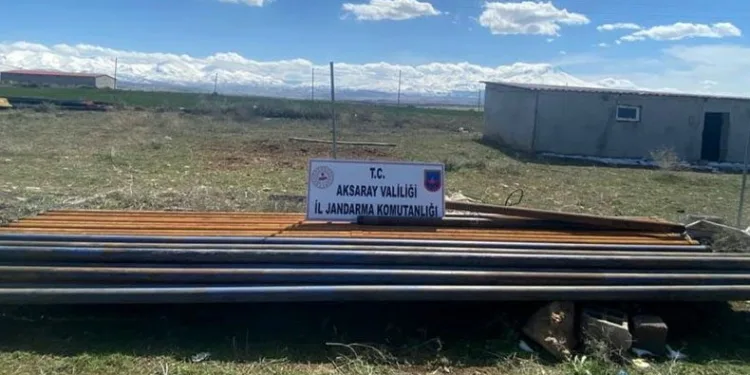 Aksaray’da boru hırsızları jandarmada kaçamadı