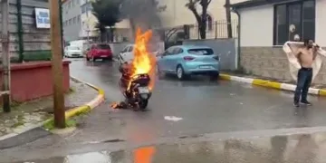 Motorunu yakan adamın ilginç tepkisi