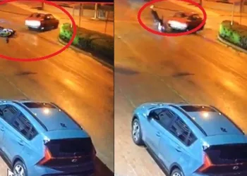 Bursa’da otomobile motosiklet çarptı