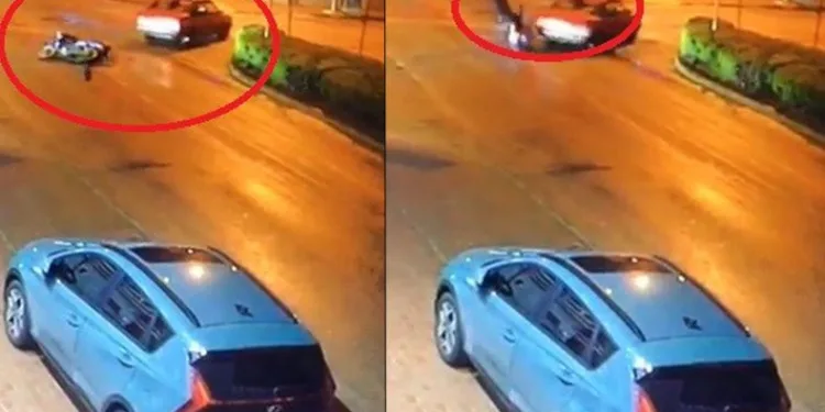 Bursa’da otomobile motosiklet çarptı