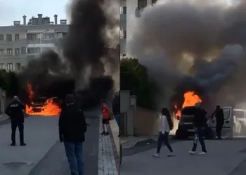 Bursa’da seyir halindeki araç alev alev yandı