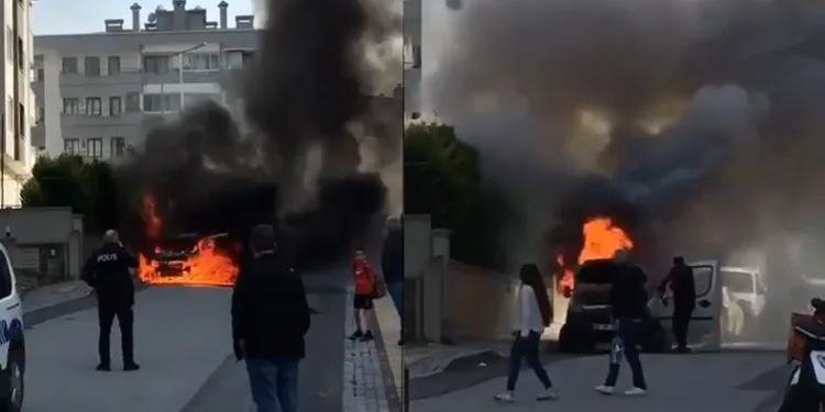 Bursa’da seyir halindeki araç alev alev yandı