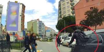Trafikte tehlikeli hareketler kamerada