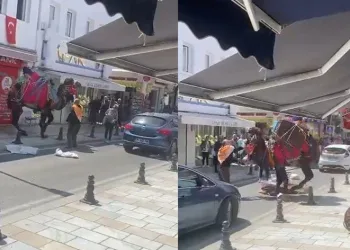 Bodrum çarşısında panik anları