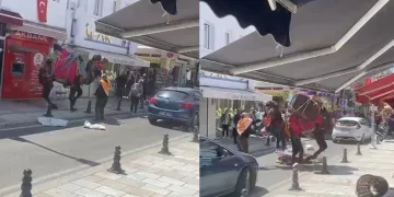 Bodrum çarşısında panik anları