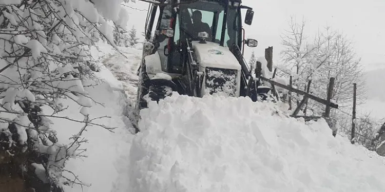 Giresun yaylalarında karla mücadele