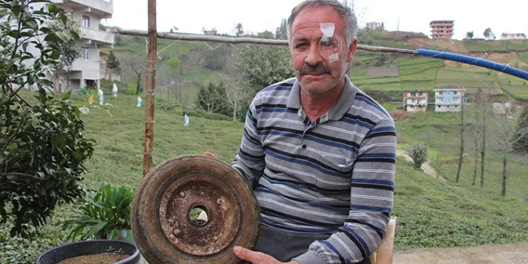 Lastiğe hava basarken canından oluyordu