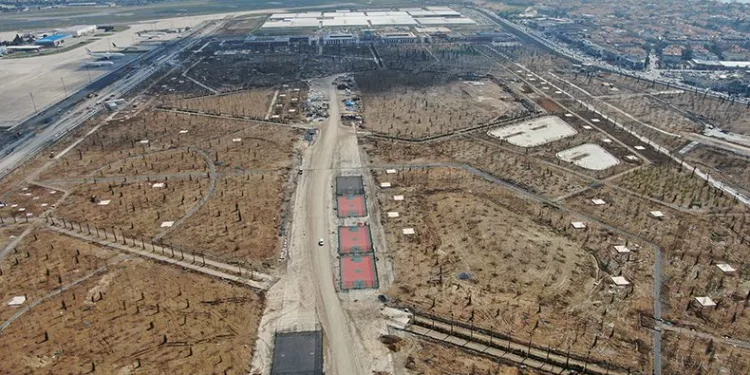 Millet Bahçesi’ndeki çalışmalar havadan görüntülendi