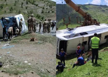 Askeri personel taşıyan otobüs devrildi, 2 asker şehit oldu