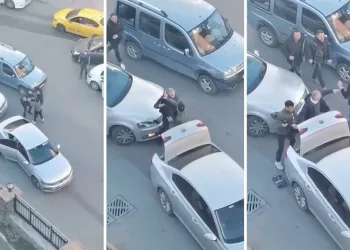Yol verme kavgasında uzun namlulu silah çıkardı