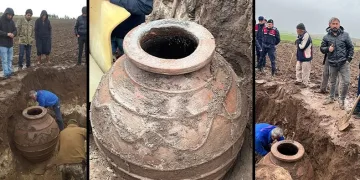 Tarla sürerken tarihi küp buldu