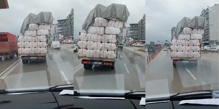 Bursa’da tehlikeli taşımacılık kamerada