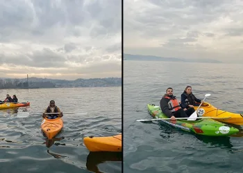 Boğaz’da manzaranın tadını çıkarıyorlar