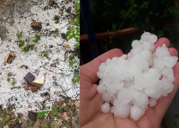 Misket büyüklüğünde dolu yağdı