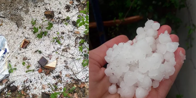 Misket büyüklüğünde dolu yağdı