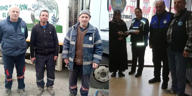 Çöp konteynırında bulunan para sahibine ulaştırıldı