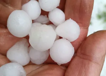 Ceviz büyüklüğünedeki dolu zarar verdi