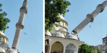 Minare yıkımı caddeyi savaş alanına çevirdi