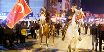Ciritçiler atlarıyla kutlamaya katıldı