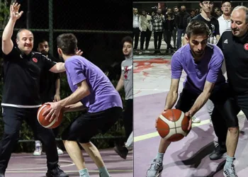 Bakan Varank, gençlerle basketbol maçı yaptı