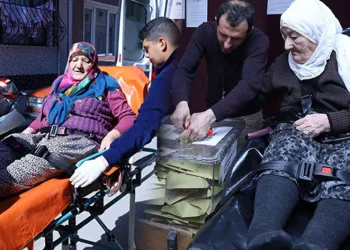 Bursa’da ambulansla okula, sedye ile sandığa