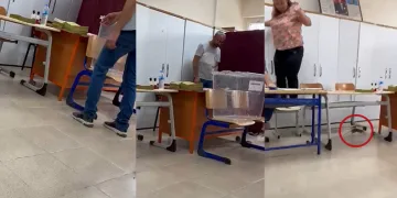 Oy kullanılan okulda fare alarmı