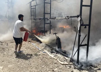 Çadır kentte yürekleri ağza getiren yangın