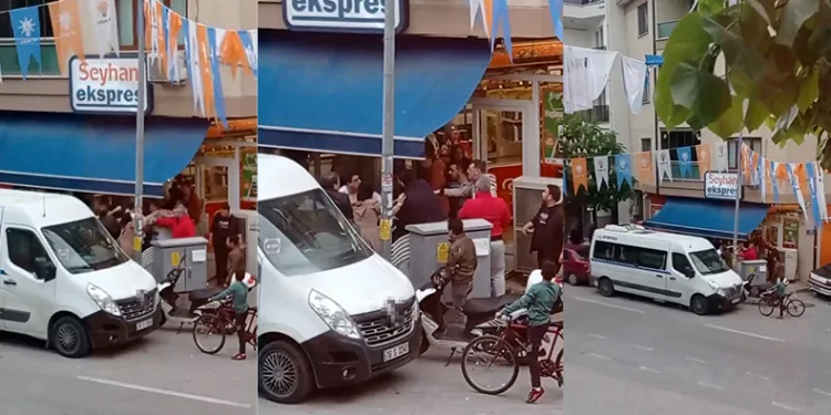 Bursa’da gençlerin kavgası kamerada