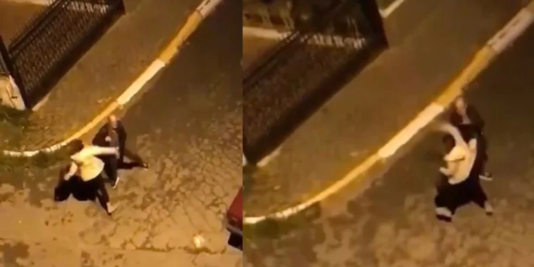 Kadın erkeği sokak ortasında darp etti
