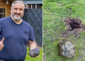 Türk ailenin bahçesine göktaşı düştü