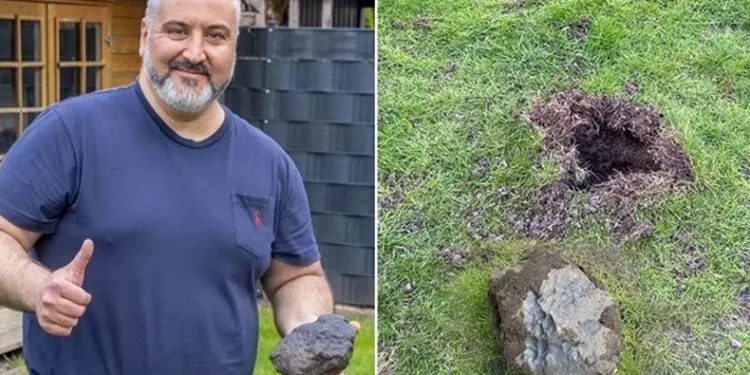 Türk ailenin bahçesine göktaşı düştü