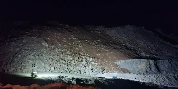 Maden ocağındaki toprak kayması