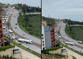 İstanbul yolunda kaza yapan tanker trafiği kilitledi