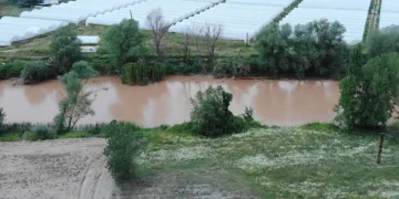 Nehrinin debisi arttı, suyu kahverengi oldu