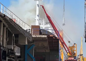 Tuzla’da kuru yük gemisinde yangın