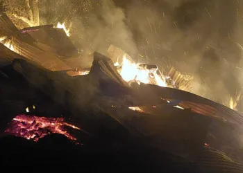 Yıldırım yangına sebep oldu