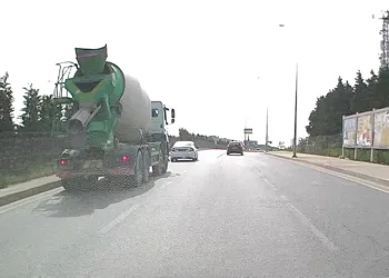 Beton mikserinin tehlikeli yolculuğu