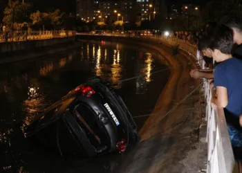 Otomobil sulama kanalına düştü