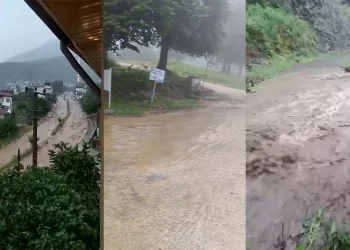 Sağanak yağış gölü taşırdı