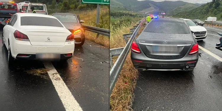 Otobanda araçlar birbirine girdi, yaralılar var