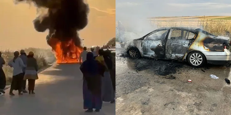 Seyir halindeki otomobil alev topuna döndü