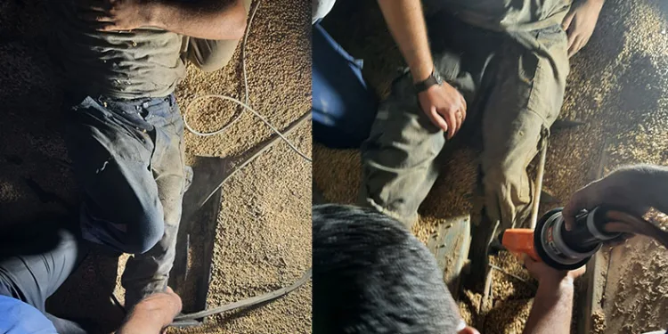 Öğütme makinesine kapılan işçiyi, ekipler kurtardı