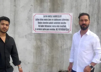 Esnaftan hırsızlara uyarı yazısı