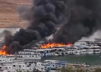 ABD’de marinadaki tekneler yandı