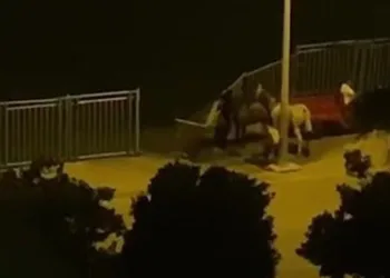 Şehrin göbeğinde korkulukları çaldılar