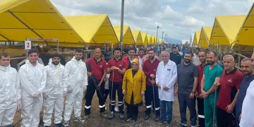 Kurban kesim alanı bayrama hazır