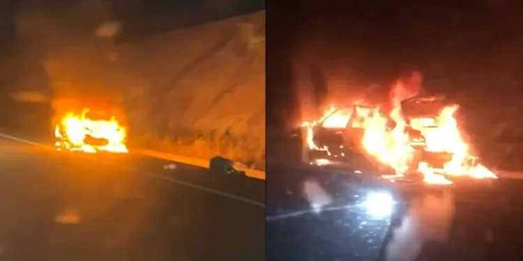 Bursa’da seyir halindeki otomobil alev topuna döndü