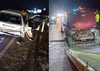 Düğün dönüşü kaza yaptılar