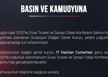 Sivasspor’da olağan genel kurul ertelendi
