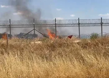 Mayınlı alanda korkutan yangın
